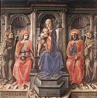 Enthroned Canvas Paintings - Madonna Enthroned with Saints
